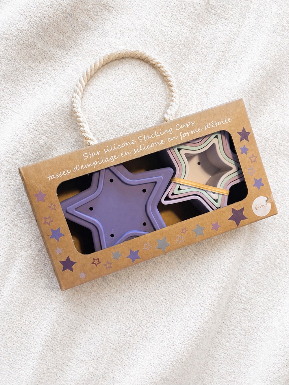 Star Silicone Stacking Cups - Purple & Pastel Set